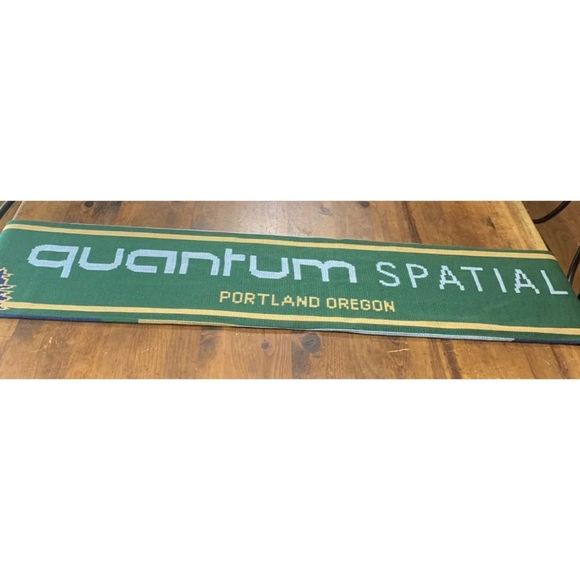 Quantum Spatial Soccer Scarf Portland Oregon/Blue Brown Green/7”x56” - Picture 6 of 6